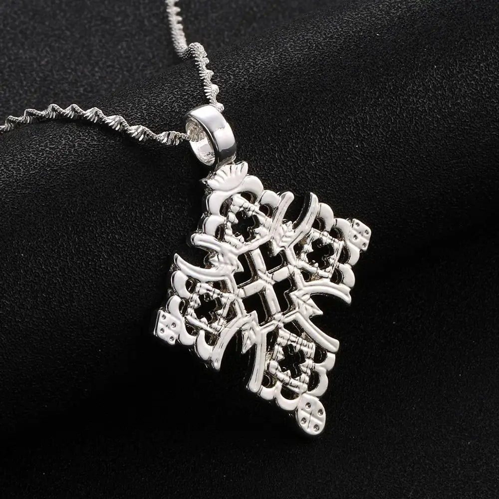 Ethiopian Coptic Cross Pendant African Abyssinian Cross Orthodox Christian Jewelry