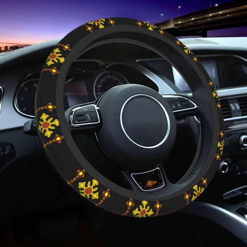 Beautiful Ethiopian Cross  37-38 Anti-slip Colorful Car-styling Steering-Wheel Accessories